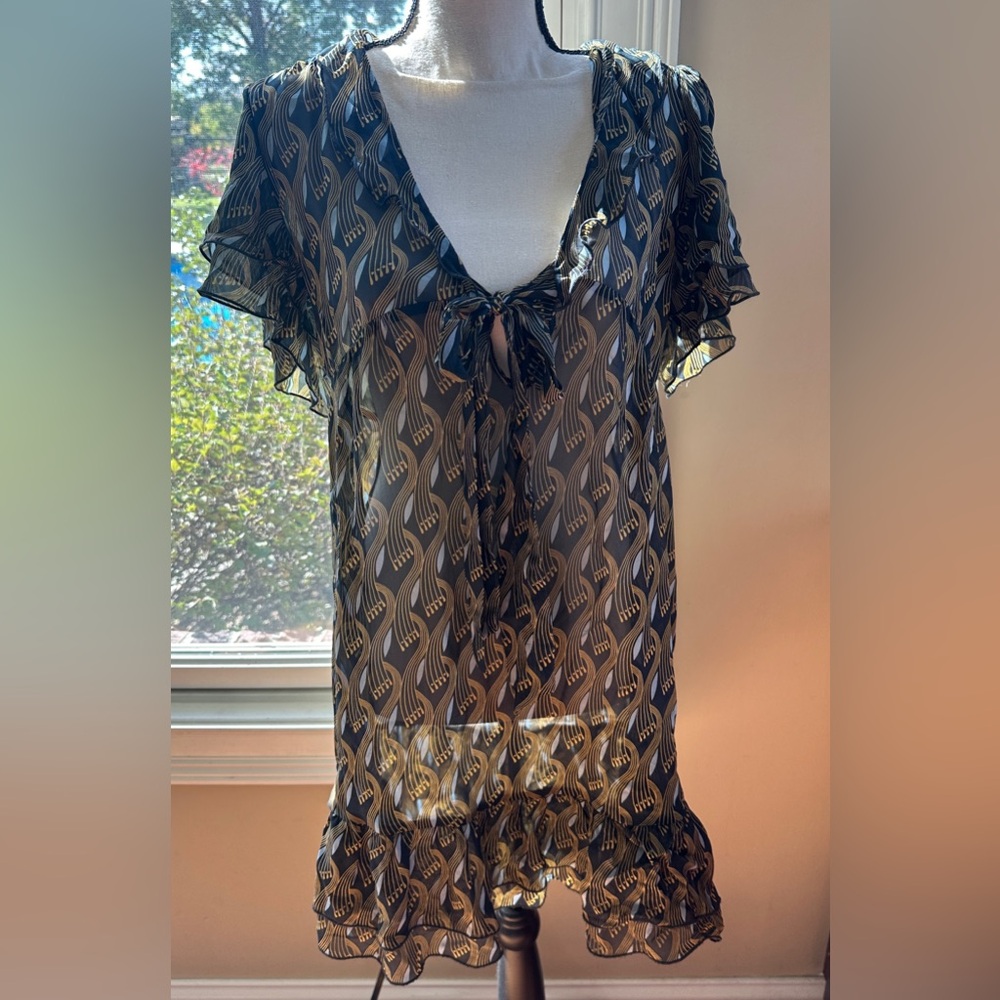 John Varvatos X Converse Ladies Dress, Size M Medium, Navy Blue Gold, Stars